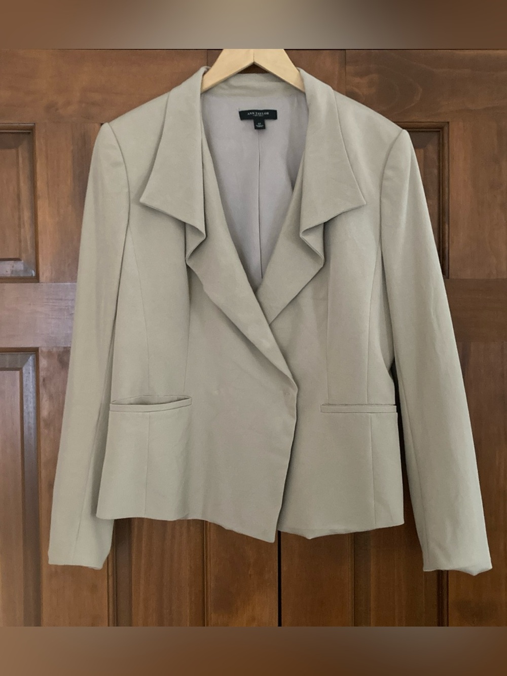Ann Taylor Beige silk blend double breasted Blazer women’s size 12 career